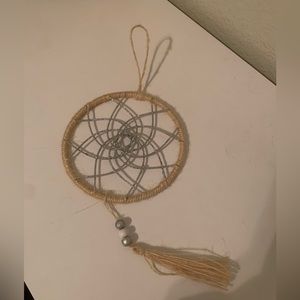 Small Dream Catcher - natural fiber and silver.